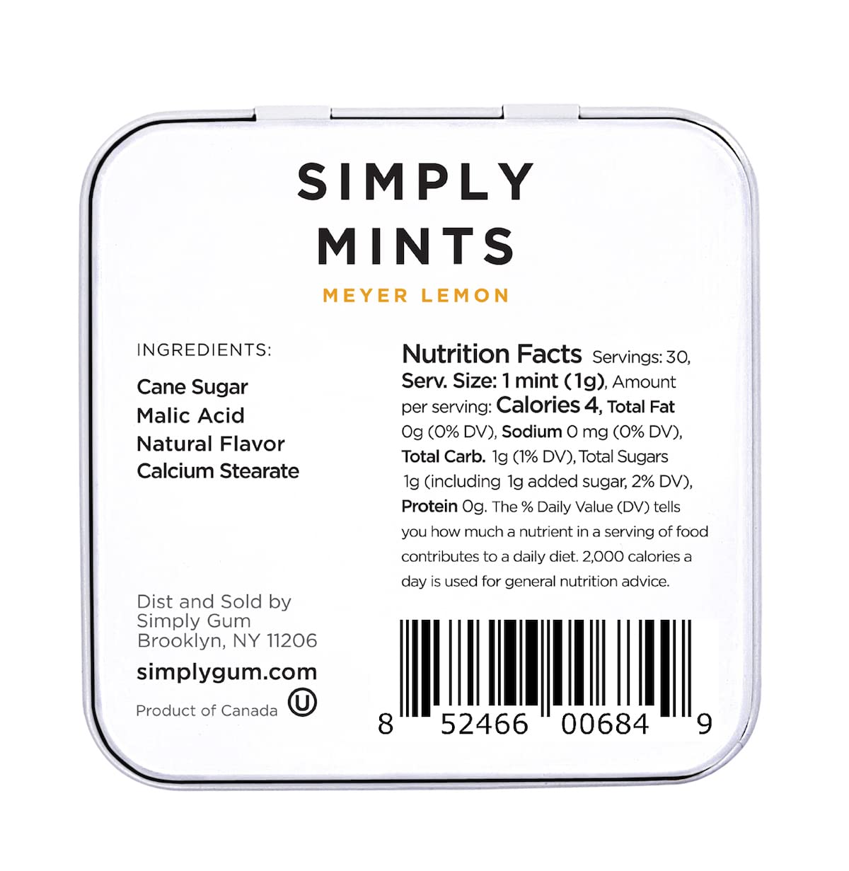 Natural Breath Mints by Simply Gum | Peppermint | Pack of Six (180 Pieces Total) | Breath Freshening, Vegan, Non-GMO, Nothing Artificial