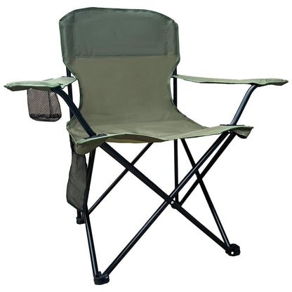 Beach Camp Cup Holder, Storage Pocket, Waterproof Bag Outdoor Arm Chair, Supports 225LBS, Cyan