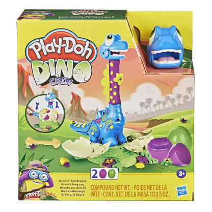 Play-Doh Dino Crew Growin' Tall Bronto, Dinosaur Toys for Kids 3-5 with 2 Eggs