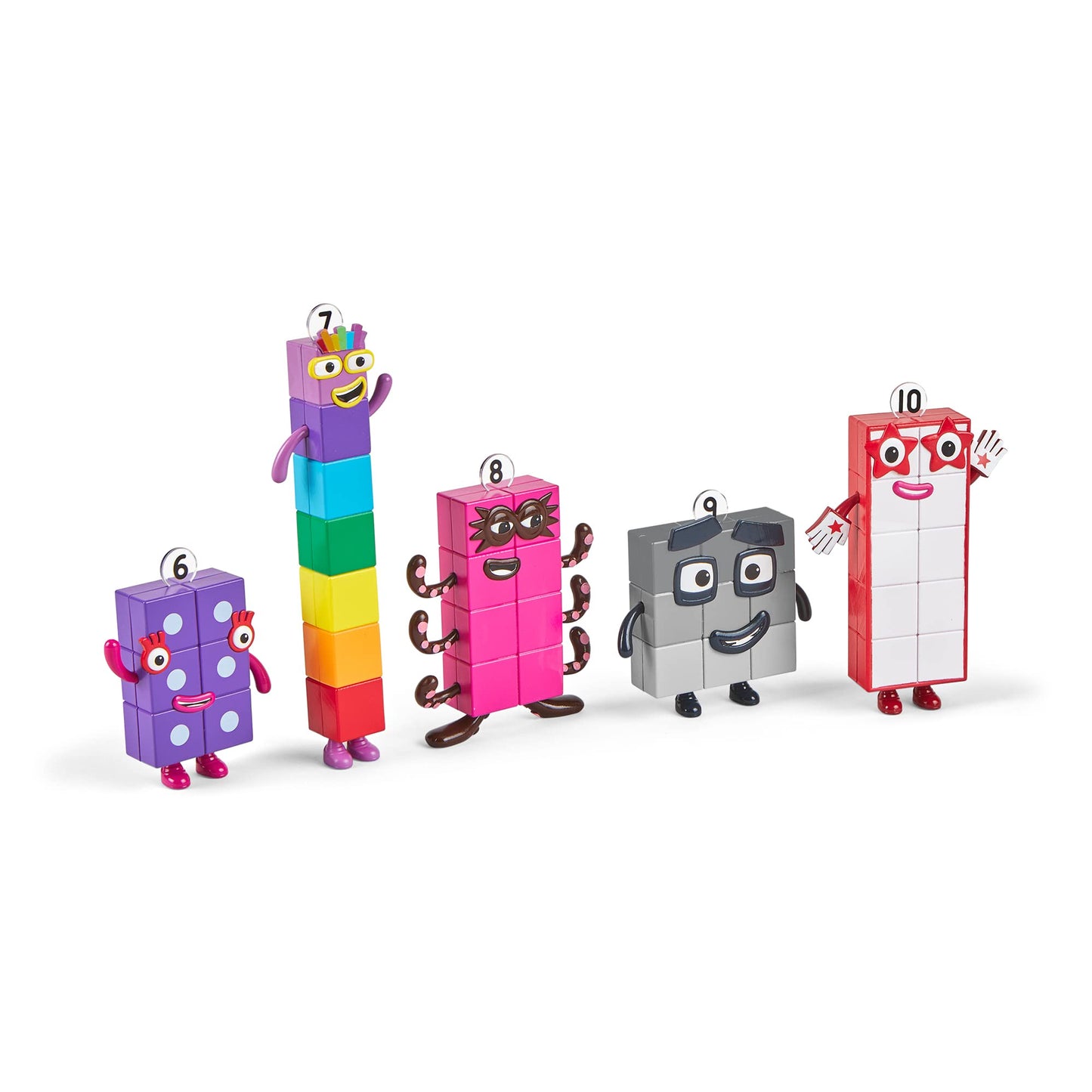 hand2mind Numberblocks Friends Six to Ten Figures, Cartoon Action Figure Set, Toy Figures, Play Figure Playsets, Small Figurines for Kids, Number Toys, Math Toys for Kids 3-5, Birthday Gifts for Kids