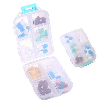 1Pack Travel Pill Organizer - 10 Compartments Pill Case, Compact and Portable Pill Box, Perfect for On-The-Go Storage, Pill Holder for Purse Gray