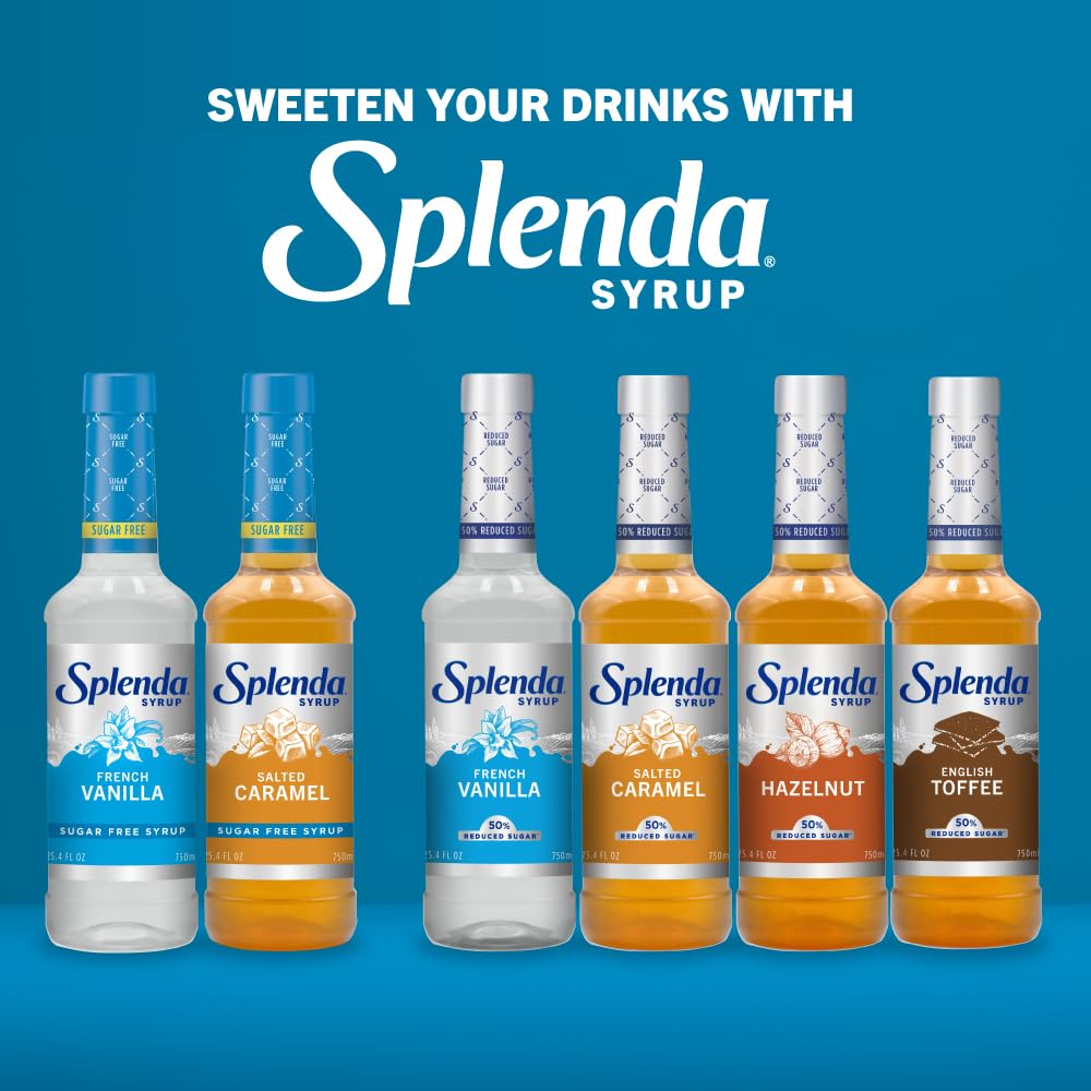 Splenda Coffee Syrup, Salted Caramel, Sugar Free, Flavored Liquid Syrups for Drinks, 750 ml Bottle