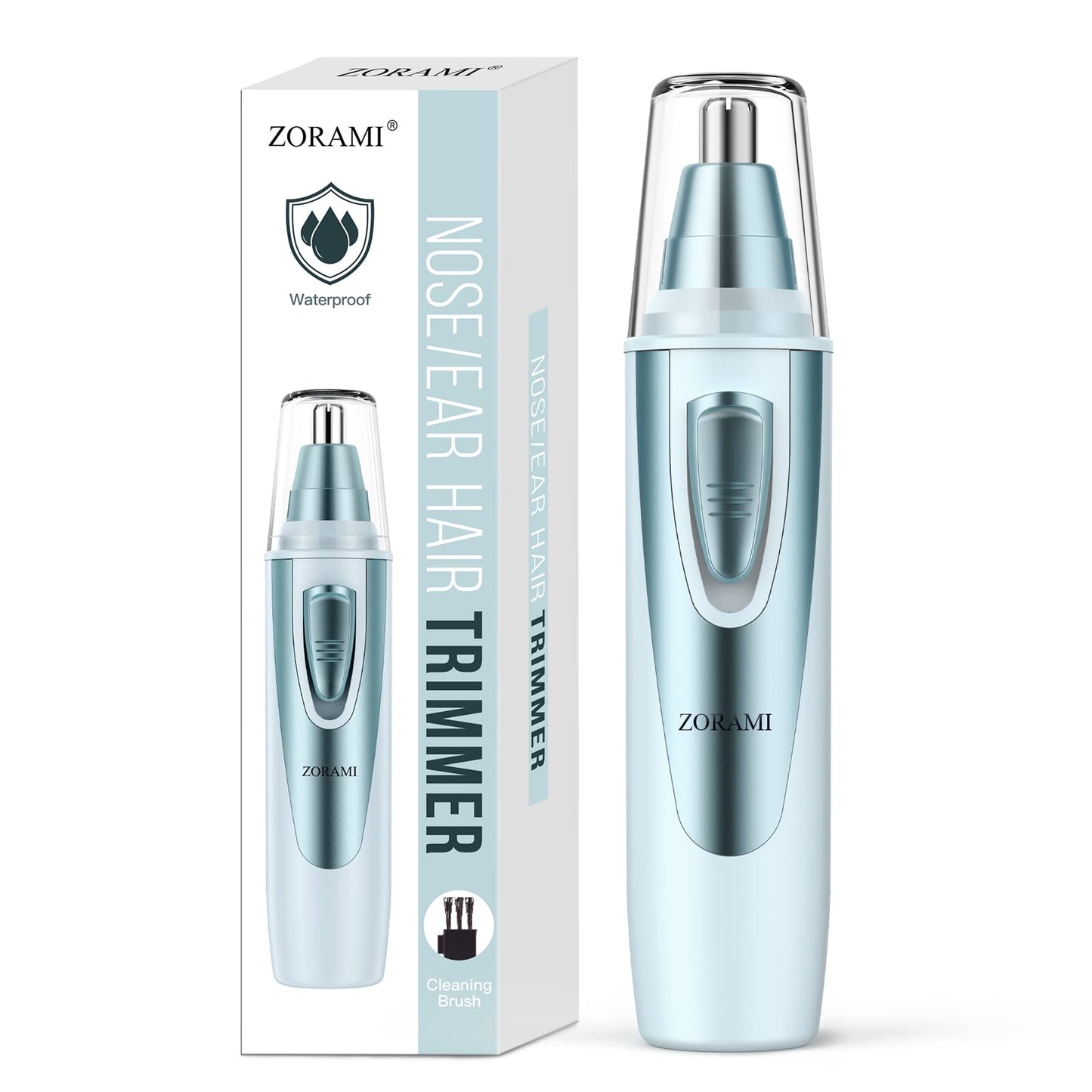 Ear and Nose Hair Trimmer Clipper - 2024 Professional Painless Eyebrow & Facial Hair Trimmer for Men Women,Battery-Operated Trimmer with IPX7 Waterproof,Dual Edge Blades for Easy Cleansing Black