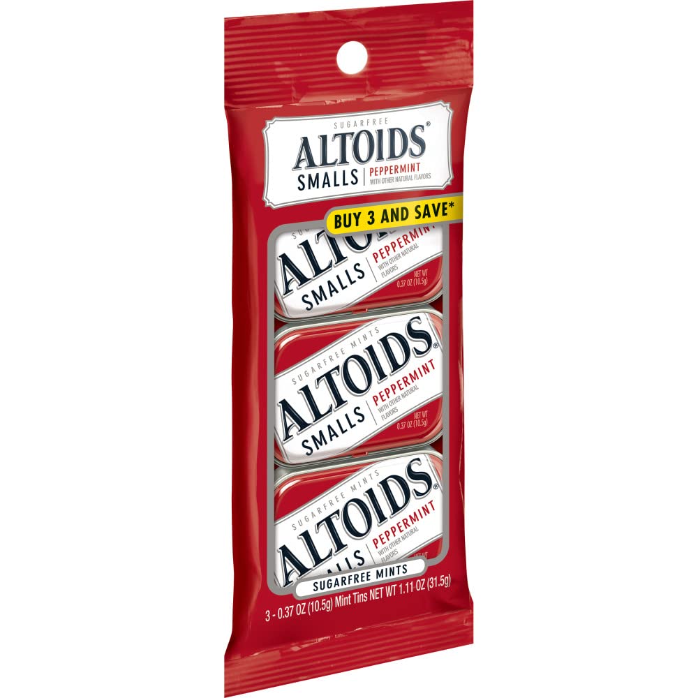 Wrigley's Altoids Smalls Peppermint Sugarfree Mint, 0.37 Ounce, 3 Count