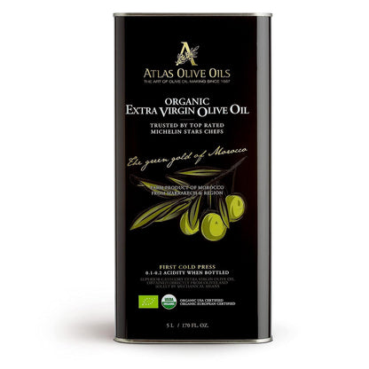 Atlas 3 LT Organic Cold Press Extra Virgin Olive Oil with Polyphenol Rich from Morocco|Newly Harvested Unprocessed from One Single Family Farm | Moroccan EVOO Trusted by Michelin Star Chefs