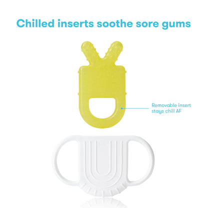 Frida Baby Teething Relief Not-Too-Cold-to-Hold Baby Teether | BPA-Free Silicone Teething Toys