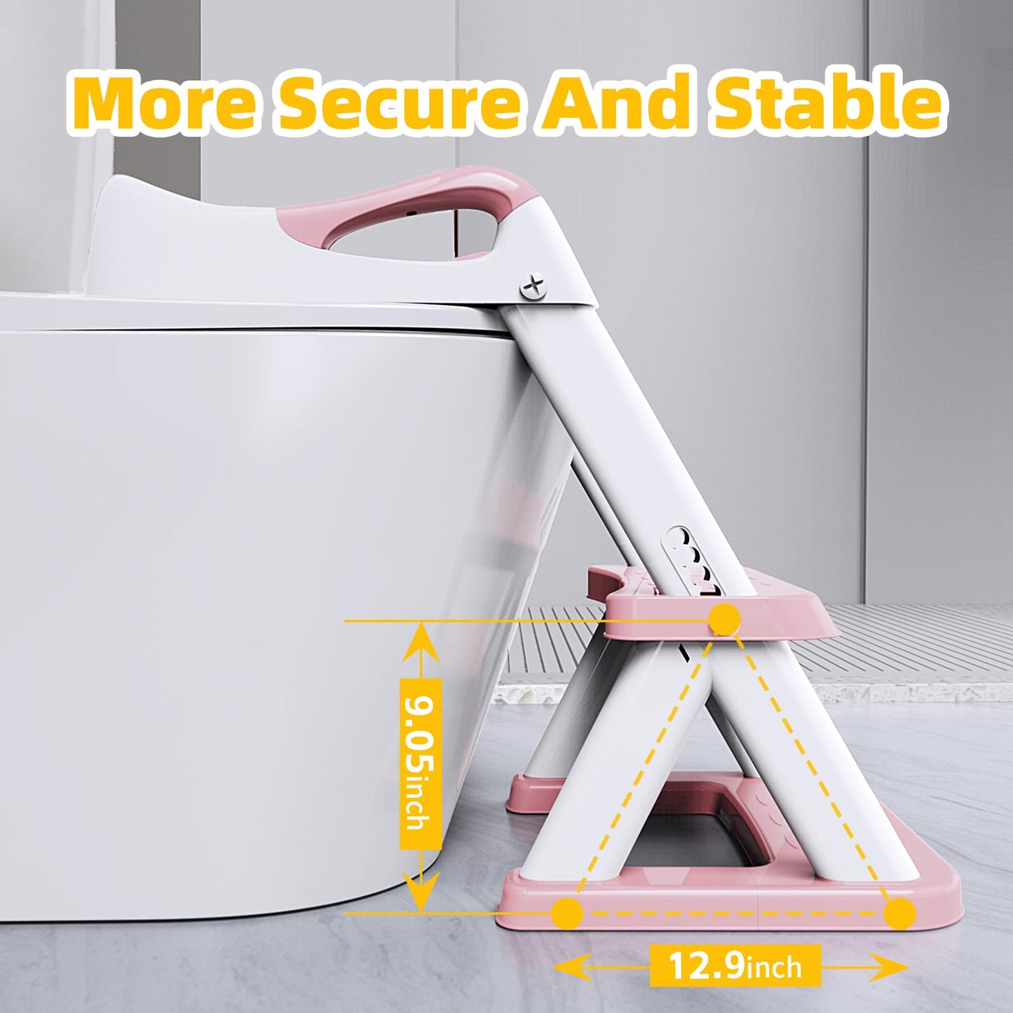 Toilet Potty Training Seat with Step Stool Ladder,SKYROKU Training Toilet for Kids Boys Girls Toddlers-Comfortable Safe Potty Seat with Anti-Slip Pads Ladder (Grey)