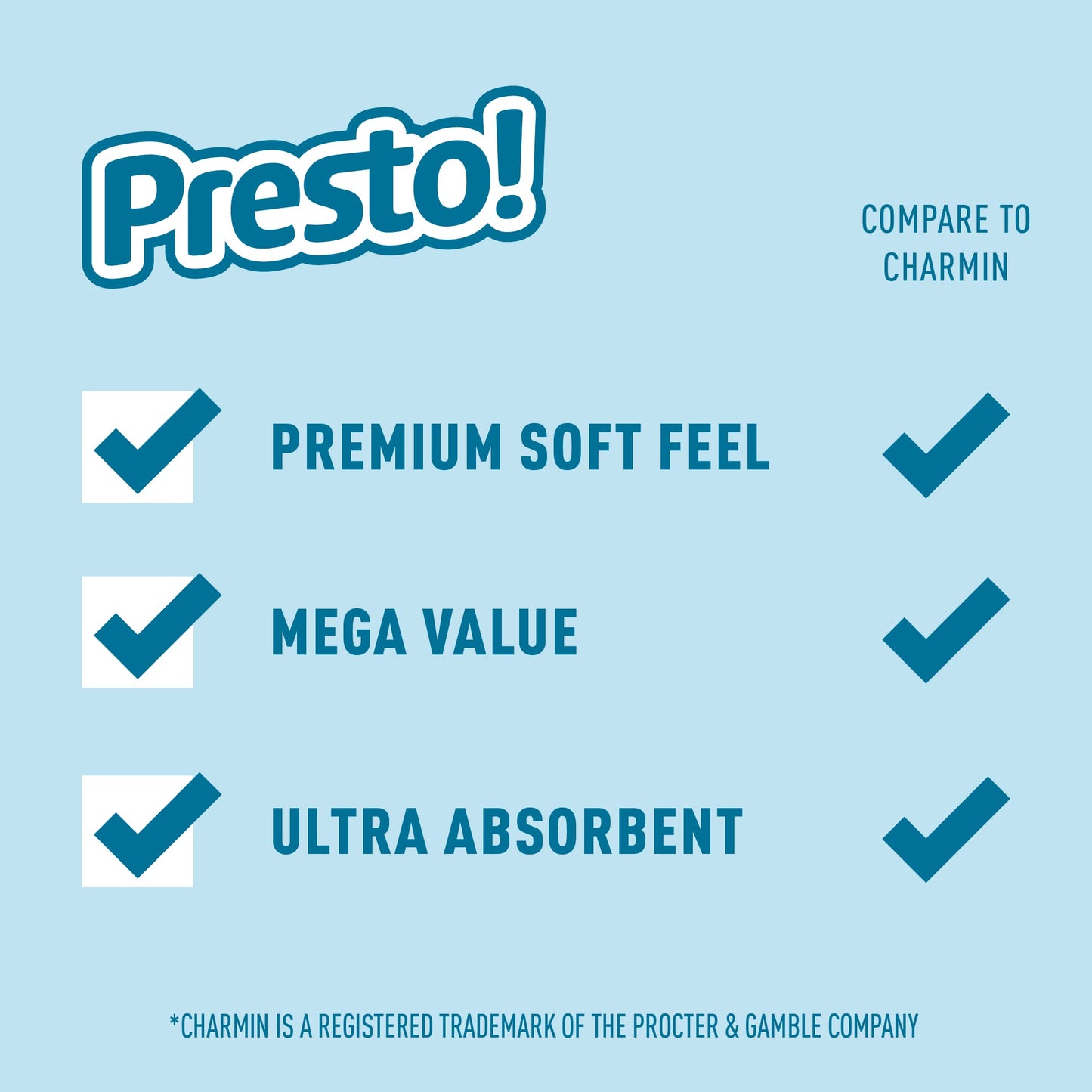 Presto! 2-Ply Ultra-Soft Toilet Paper, Unscented, White