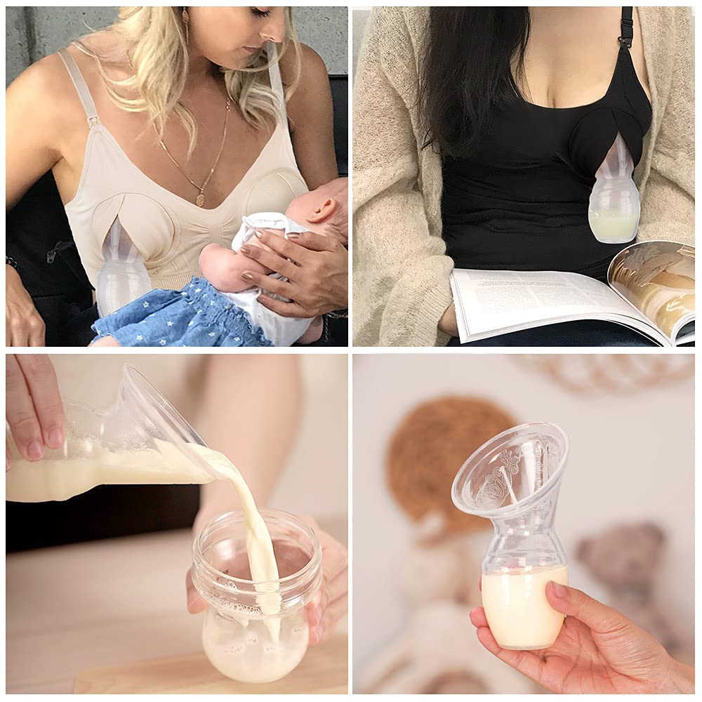 haakaa Manual Breast Pump for Breastfeeding, Silicone, Clear 4oz/100ml