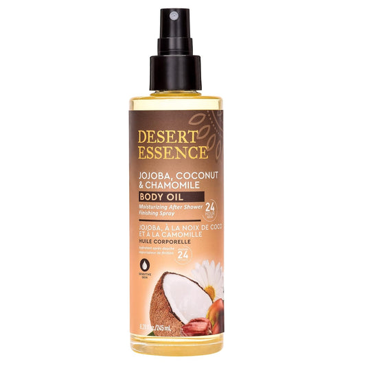 DESERT ESSENCE Jojoba, Coconut & Chamomile Body Oil Spray, 8.28 FZ