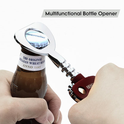 Wine Opener, Zinc Alloy Premium Wing Corkscrew Wine Bottle Opener with Multifunctional Bottles Opener, Sharp Corkscrew with Ergonomic Non-slip Wing Handle, Upgrade