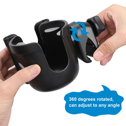 Accmor Stroller Cup Holder with Phone Holder, Bike Cup Holder, Universal Cup Holder for Uppababy Nuna Doona Strollers, 2-in-1 Cup Phone Holder for Stroller, Bike, Wheelchair, Walker, Scooter