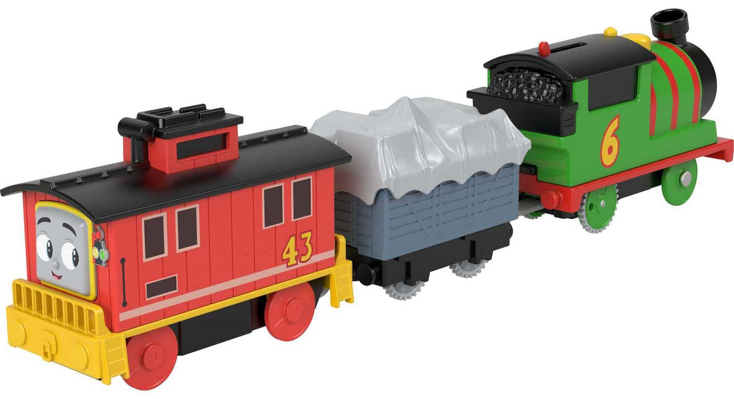 Thomas & Friends Motorized Toy Train Graffiti James Battery-Powered Engine with Tender & Cargo Car for Pretend Play Preschool Kids Ages 3+ Years