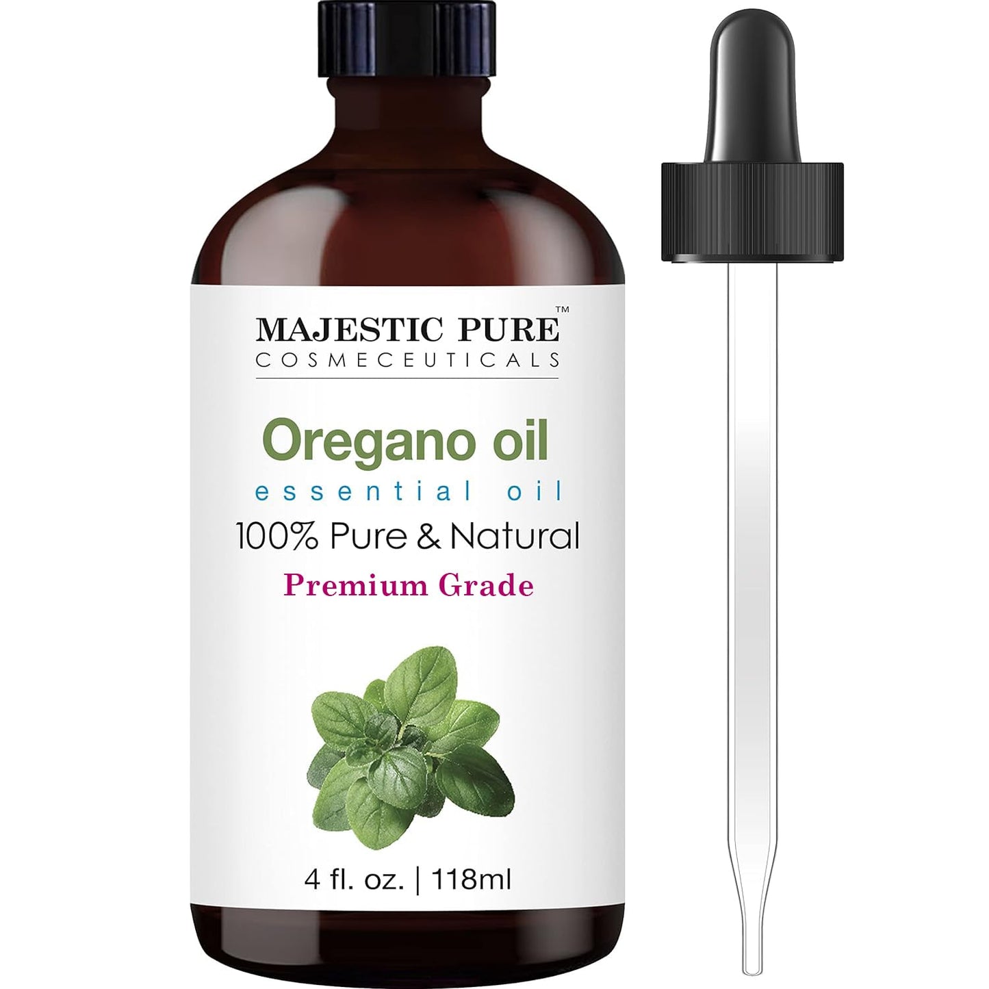 MAJESTIC PURE Basil Essential Oil, Premium Grade, Pure and Natural Premium Quality Oil, 4 Fl Oz