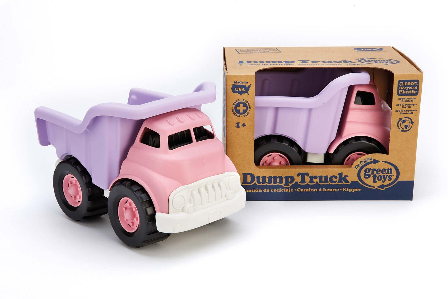 Green Toys Dump Truck in Pink Color - BPA Free, Phthalates Free Play Toys for Improving Gross Motor, Fine Motor Skills. Play Vehicles