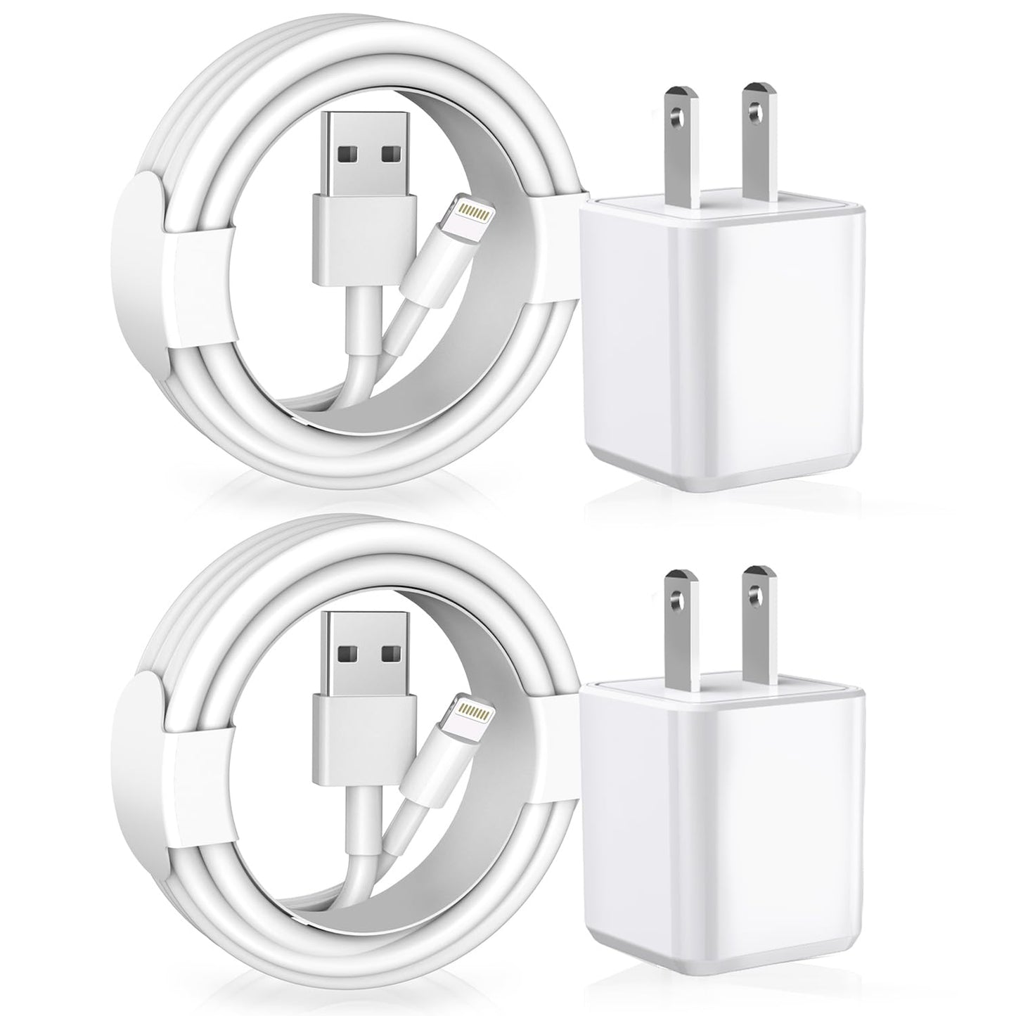 [Apple MFi Certified] iPhone Charger, 2Pack Lightning Cable Apple Charging Cords &Fast Quick USB Wall Charger Travel Block Plug Adapter for iPhone 14/13/12/11 Pro/11/10/XS MAX/XR/8/7/6s/6 Plus/AirPods