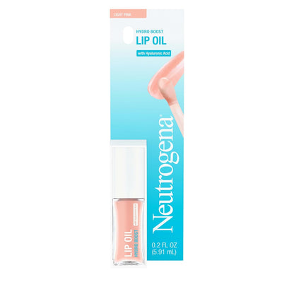 Neutrogena Hydro Boost Tinted Lip Oil with Hyaluronic Acid, glossy lip oil designed to hydrate & nourish lips while bringing out their natural color, Light Pink, .2 oz