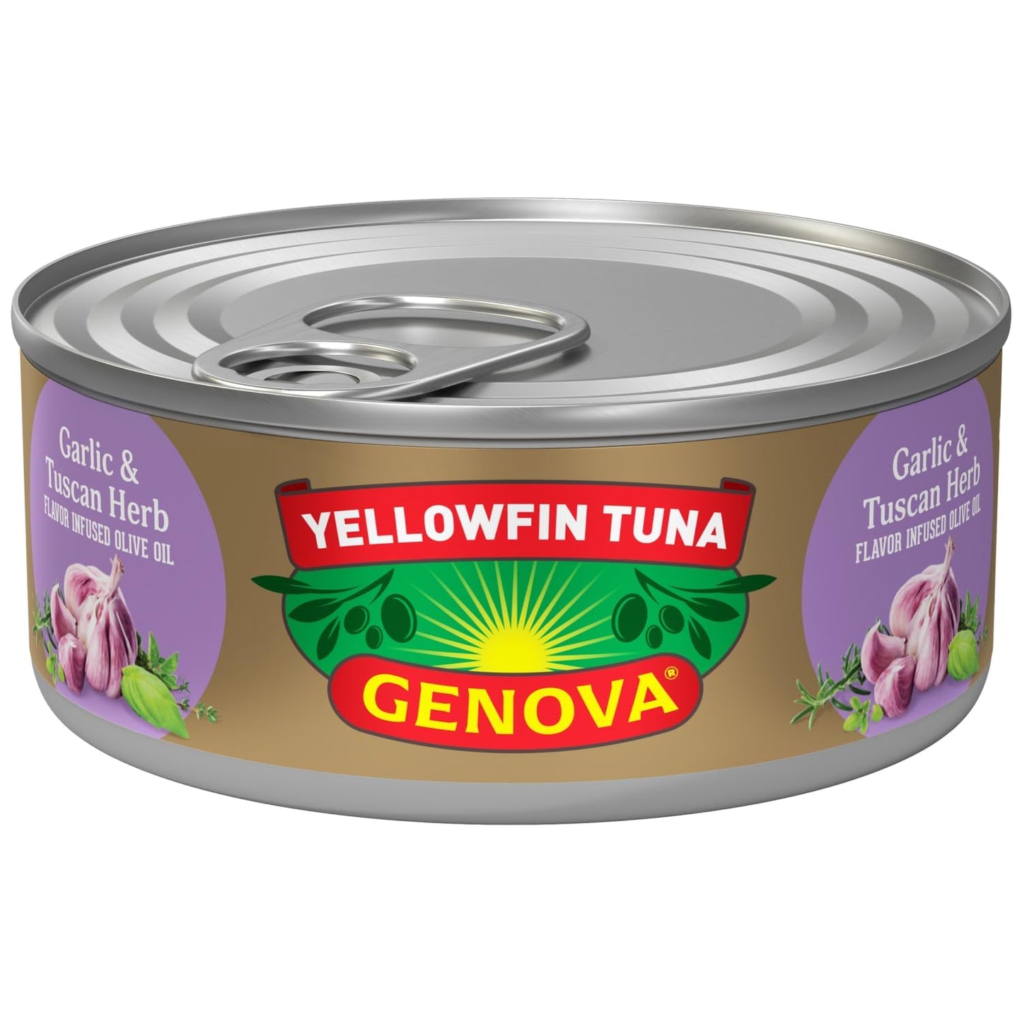 Genova Premium Yellowfin Tuna in Olive Oil, Wild Caught, Solid Light, 5 oz. Can (Pack of 8)