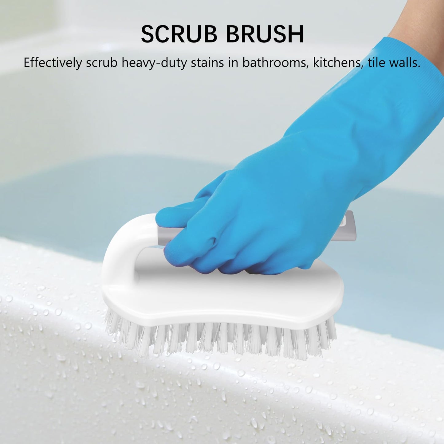 SetSail Scrub Brush, Heavy-Duty Scrub Brushes for Cleaning with Stiff Bristles Cleaning Brush for Shower, Bathroom, Carpet, Kitchen and Bathtub Scrubber - 2 Pack