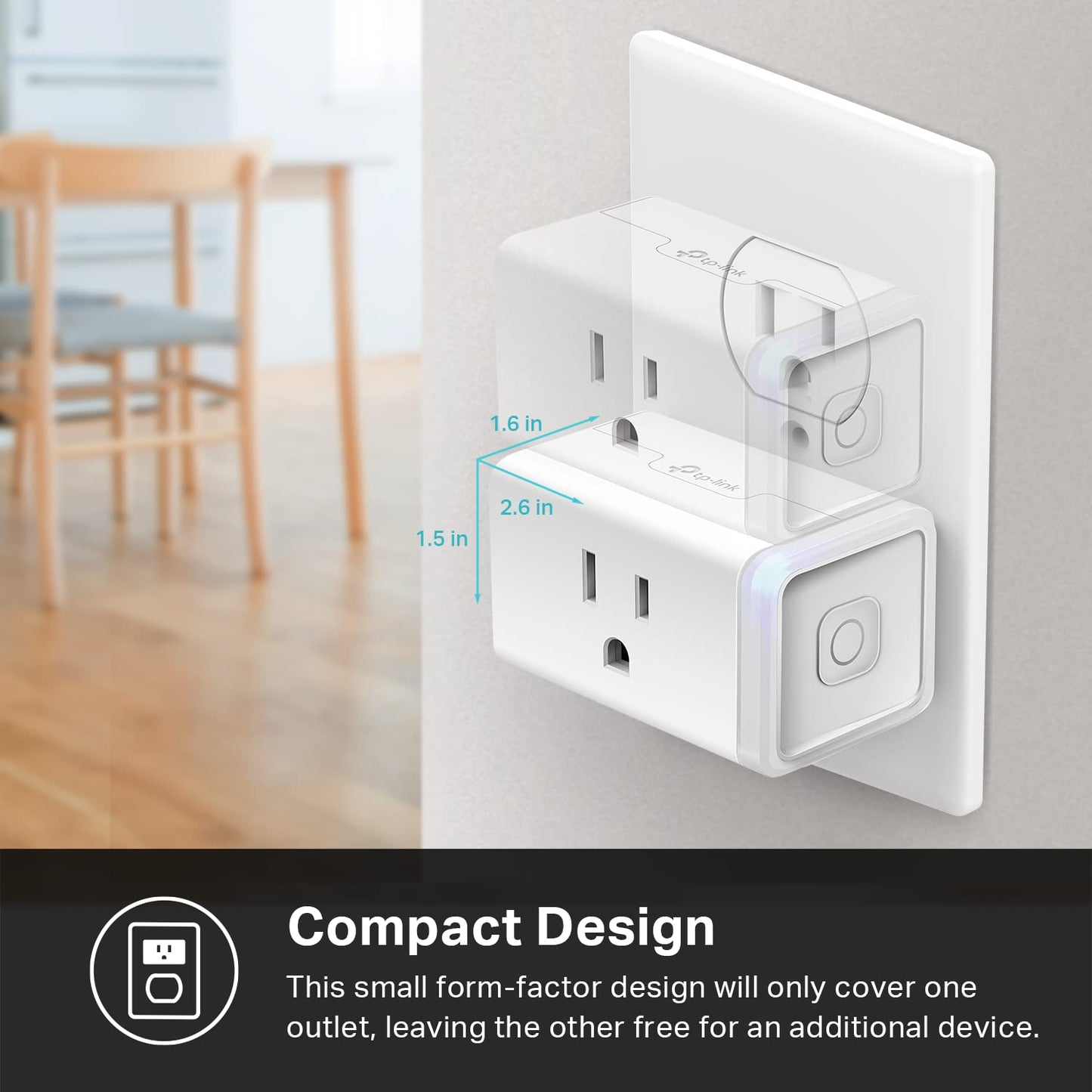 Kasa Smart Plug Mini 15A, Smart Home Wi-Fi Outlet Works with Alexa, Google Home & IFTTT, No Hub Required, UL Certified, 2.4G WiFi Only, 4-Pack(EP10P4) , White