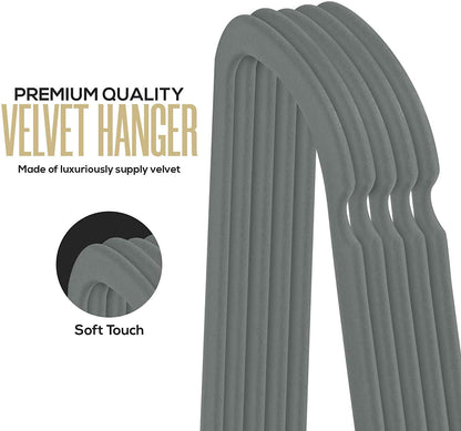 Utopia Home Velvet Hangers 50 Pack - Non-Slip Clothes Hangers - Black Hangers - Suit Hangers with 360 Degree Rotatable Hook - Heavy Duty Coat Hangers - Pants Hangers