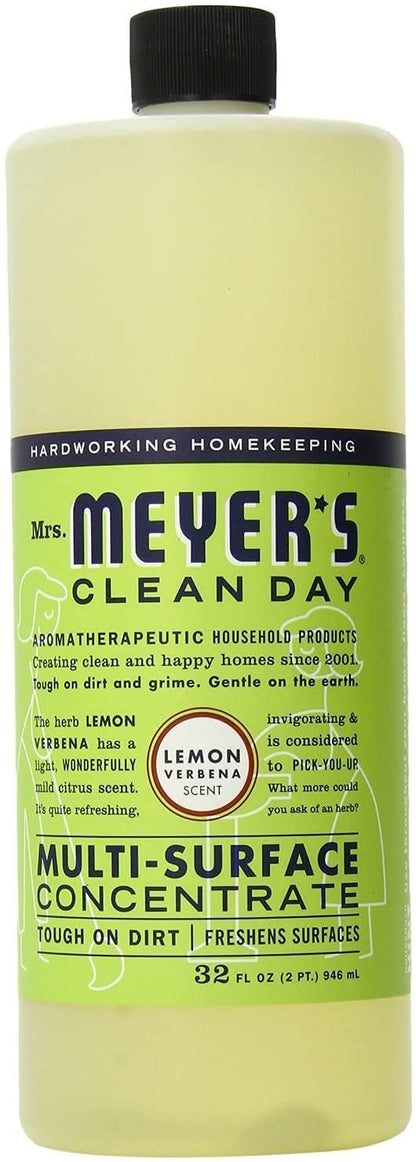 MRS. MEYER'S CLEAN DAY Multi-Surface Cleaner Concentrate, Use to Clean Floors, Tile, Counters, Lemon Verbena, 32 fl. oz