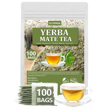 Premium 50 Mullein Leaf Tea Bags. Made with 100% Pure Mullein Leaves, for Lungs Cleanse and Respiratory Support, No Flavoring & No Additives & Caffeine Free.