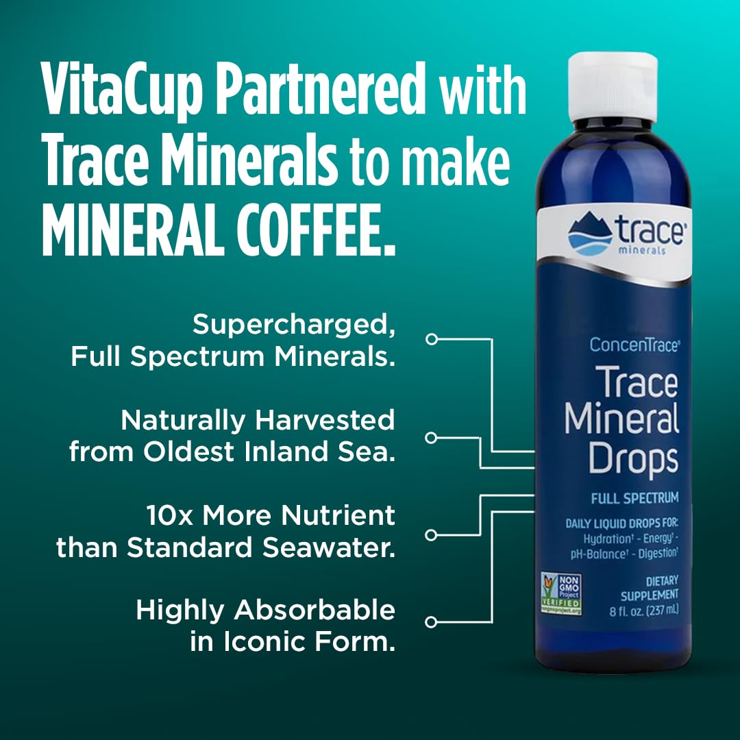 VitaCup Mushroom Coffee Pods - Boost Focus & Immunity with Lions Mane, Chaga, Vitamins, for Memory & Clarity, Recyclable K-Cup Pods, 16 Ct