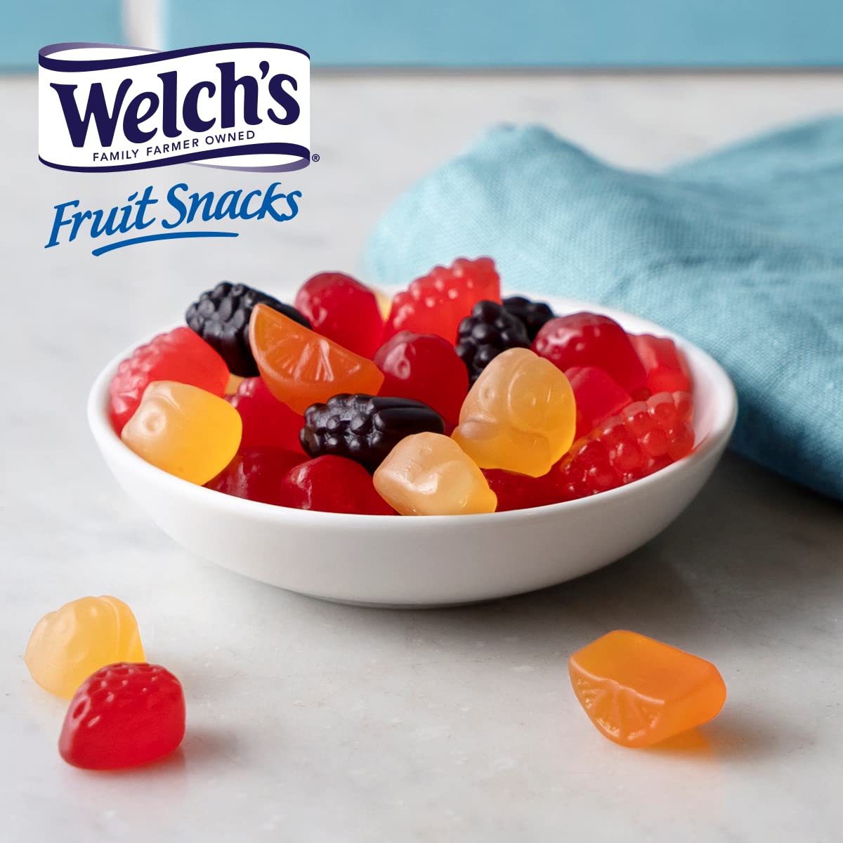 Welch's Fruit Snacks, Mixed Fruit & Berries 'N Cherries Bulk Variety Pack, Perfect for School Lunches, Gluten Free, 0.8 oz Individual Single Serve Bags (Pack of 60)