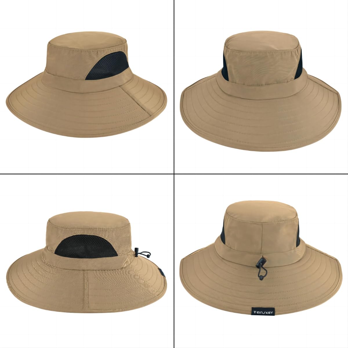 EINSKEY Unisex Sun Hat, Waterproof Wide Brim Bucket Hat Packable Boonie Hat for Fishing Hiking Gardening Safari Beach