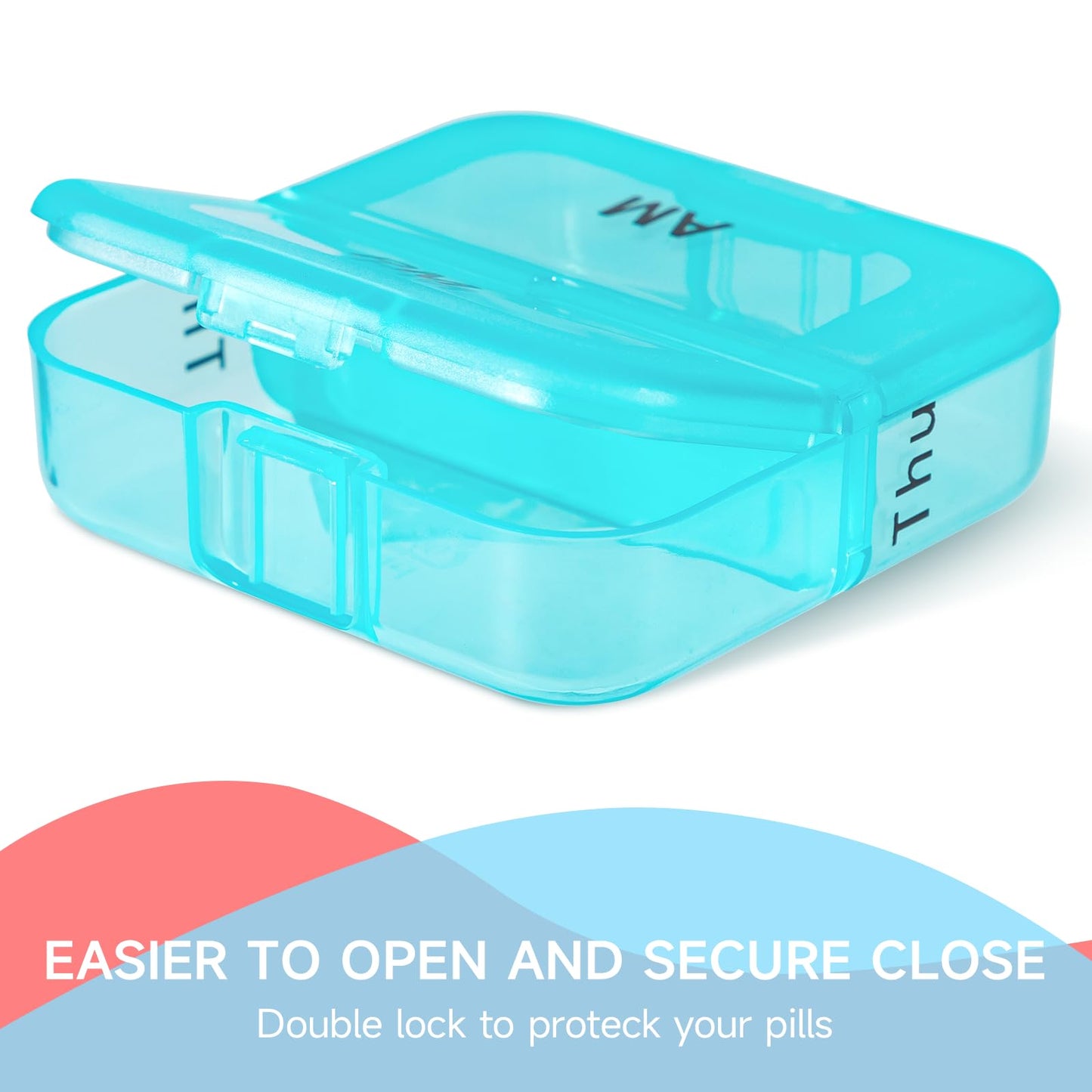 Zoksi Weekly Pill Organizer 2 Times a Day, Rainbow 7 Day Pill Box, Daily Am Pm Pill Organizer, Portable Case for Fish Oils, Vitamin, Supplement