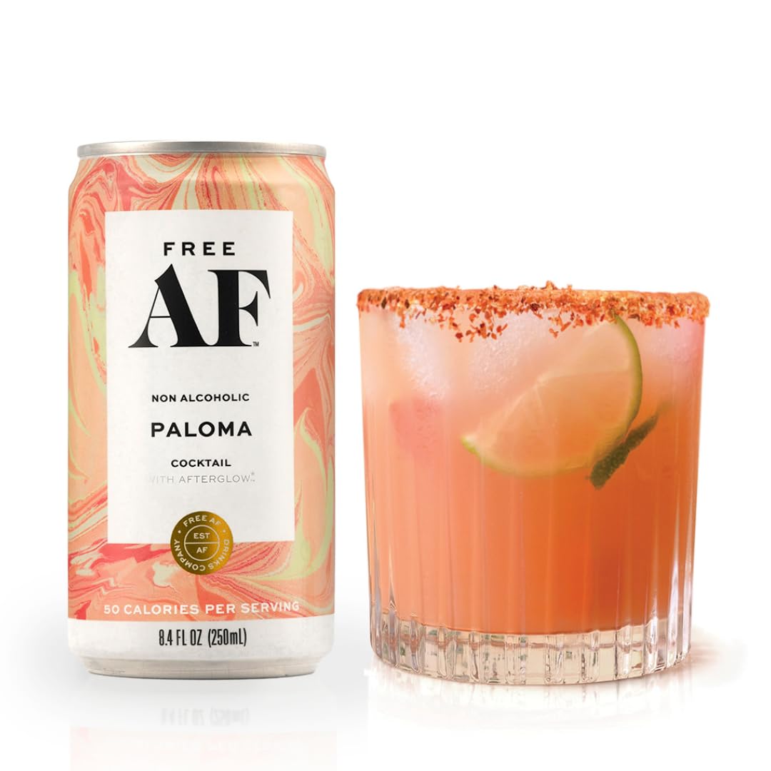 FREE AF Non-Alcoholic Tasting Pack | Ready to Drink, Random Assortment of Classic Mocktails | Low Calories & Sugar | 8.4fl oz Cans (6 pack)