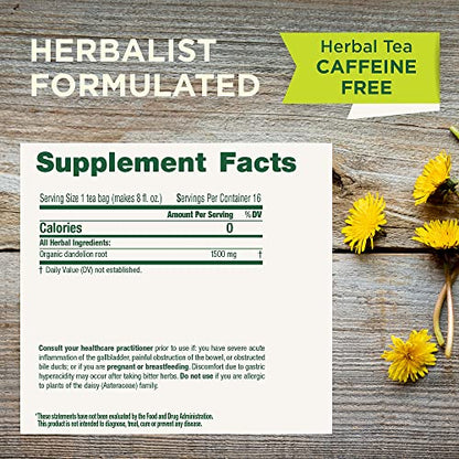 Traditional Medicinals Tea, Organic Roasted Dandelion Root, Supports Kidney Function & Healthy Digestion, 48 Tea Bags