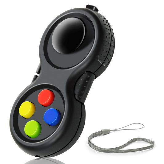 WTYCD Original Fidget Toy Game, Rubberized classical Controller Fidget Concentration Toy with 8-Fidget Functions and Lanyard - Excellent for Relieving Stress and Anxiety