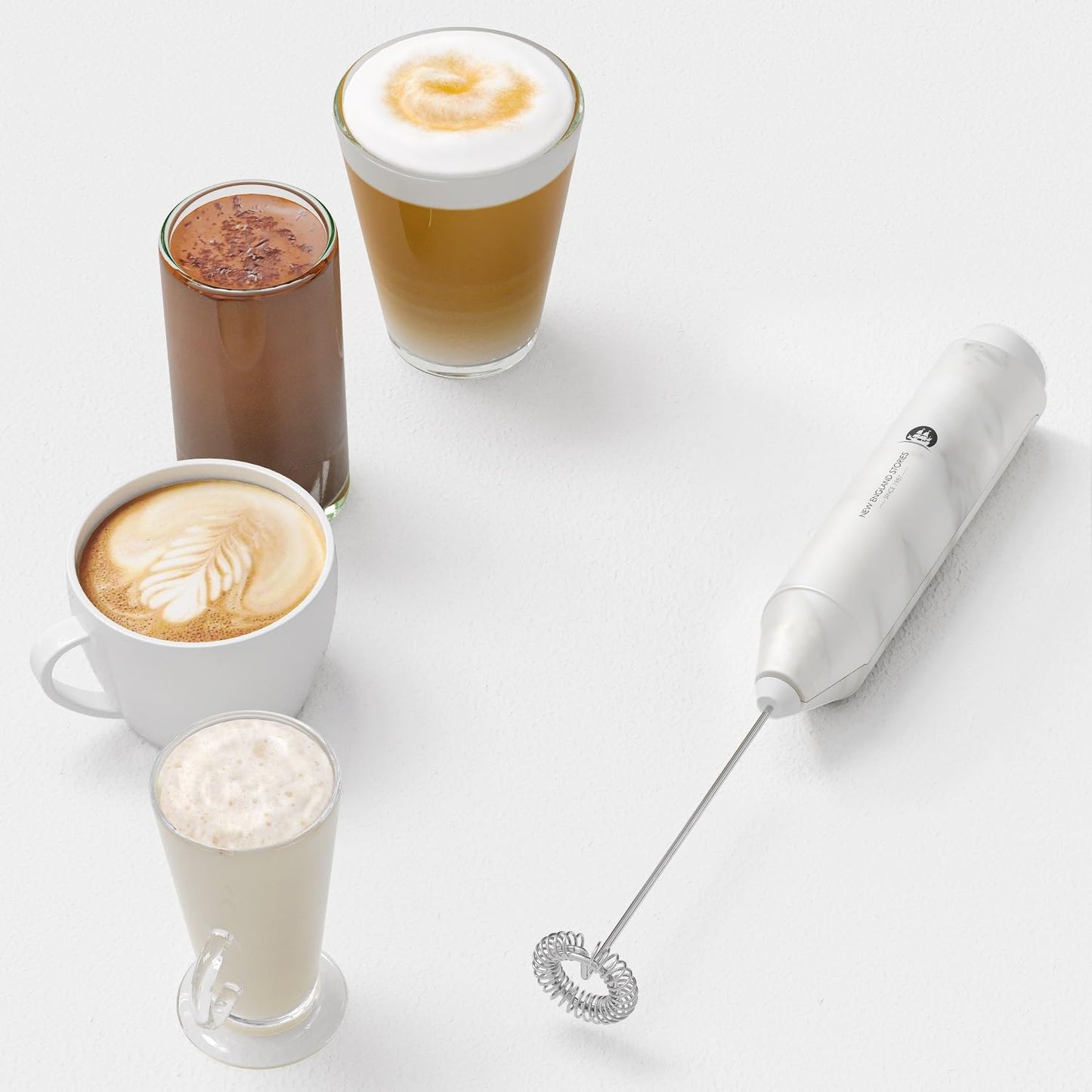 Powerful Milk Frother Handheld Foam Maker, Mini Whisk Drink Mixer for Coffee, Cappuccino, Latte, Matcha, Hot Chocolate, No Stand, Galaxy