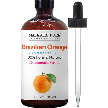 MAJESTIC PURE Basil Essential Oil, Premium Grade, Pure and Natural Premium Quality Oil, 4 Fl Oz