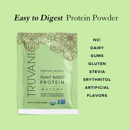 Truvani Vegan Pea Protein Powder | Banana Cinnamon | 20g Organic Plant Based Protein | 1 Serving | Keto | Gluten & Dairy Free | Low Carb | No Added Sugar