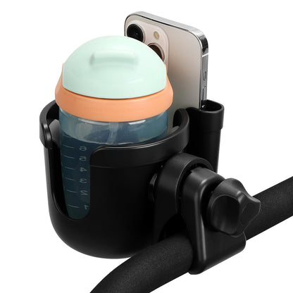 Accmor Stroller Cup Holder with Phone Holder, Bike Cup Holder, Universal Cup Holder for Uppababy Nuna Doona Strollers, 2-in-1 Cup Phone Holder for Stroller, Bike, Wheelchair, Walker, Scooter