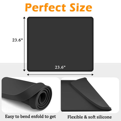 Dryer Top Protector Mat, 23.6'' x 23.6'' Dryer Mat for Top of Dryer, Non-slip Heavy Duty Waterproof Washer and Dryer Top Protector Silicone Mat for Laudry Machine & Dryer