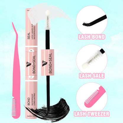 VAVALASH DIY Lash Extension Kit 280 Clusters Individual Lashes Kit 30D 40D 0.07D-10-16mm Lash Clusters, Lash Bond and Seal, Lash Tweezer for DIY Eyelash Extension at Home（Kit-30D+40D-0.07D-10-16MIX）