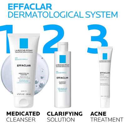 La Roche-Posay Effaclar Medicated Gel Cleanser | 2% Salicylic Acid Cleanser + LHA + Glycerin | Foaming Acne Face Wash | Helps Clear & Prevent Acne Breakouts | Oil Free Acne Wash | Targets Excess Oil