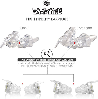 Eargasm High Fidelity Earplugs with Blue Filters - Reusable Noise Reduction Hearing Protection Ear-Plugs with Carrying Case for Concerts, Festivals, Raves, Musicians, Live Music, Sporting Events