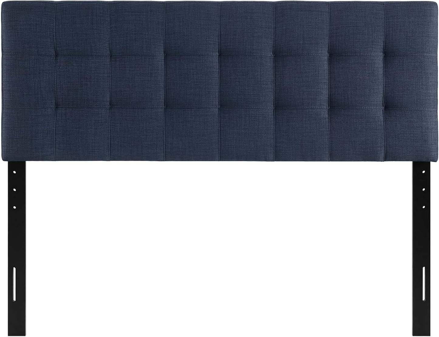 Modway Lily Tufted Linen Fabric Upholstered King Headboard in Navy