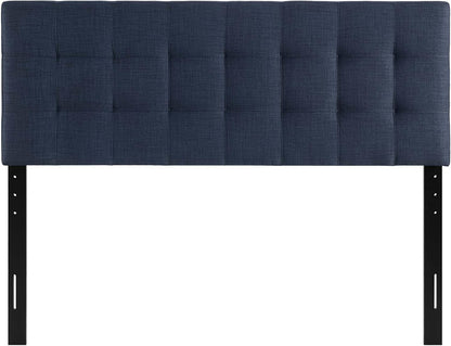 Modway Lily Tufted Linen Fabric Upholstered King Headboard in Navy