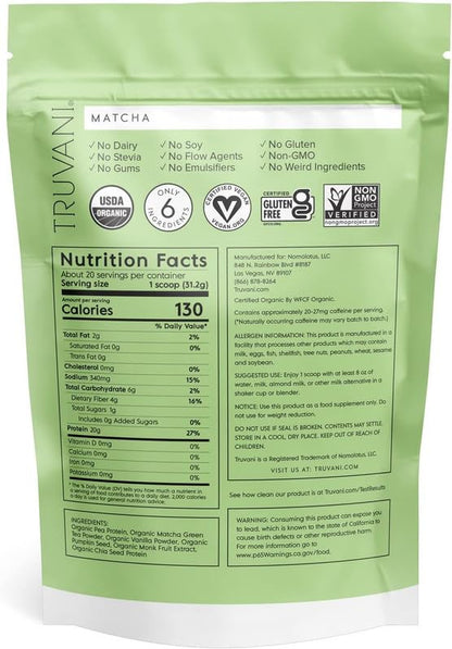 Truvani Vegan Pea Protein Powder | Banana Cinnamon | 20g Organic Plant Based Protein | 1 Serving | Keto | Gluten & Dairy Free | Low Carb | No Added Sugar