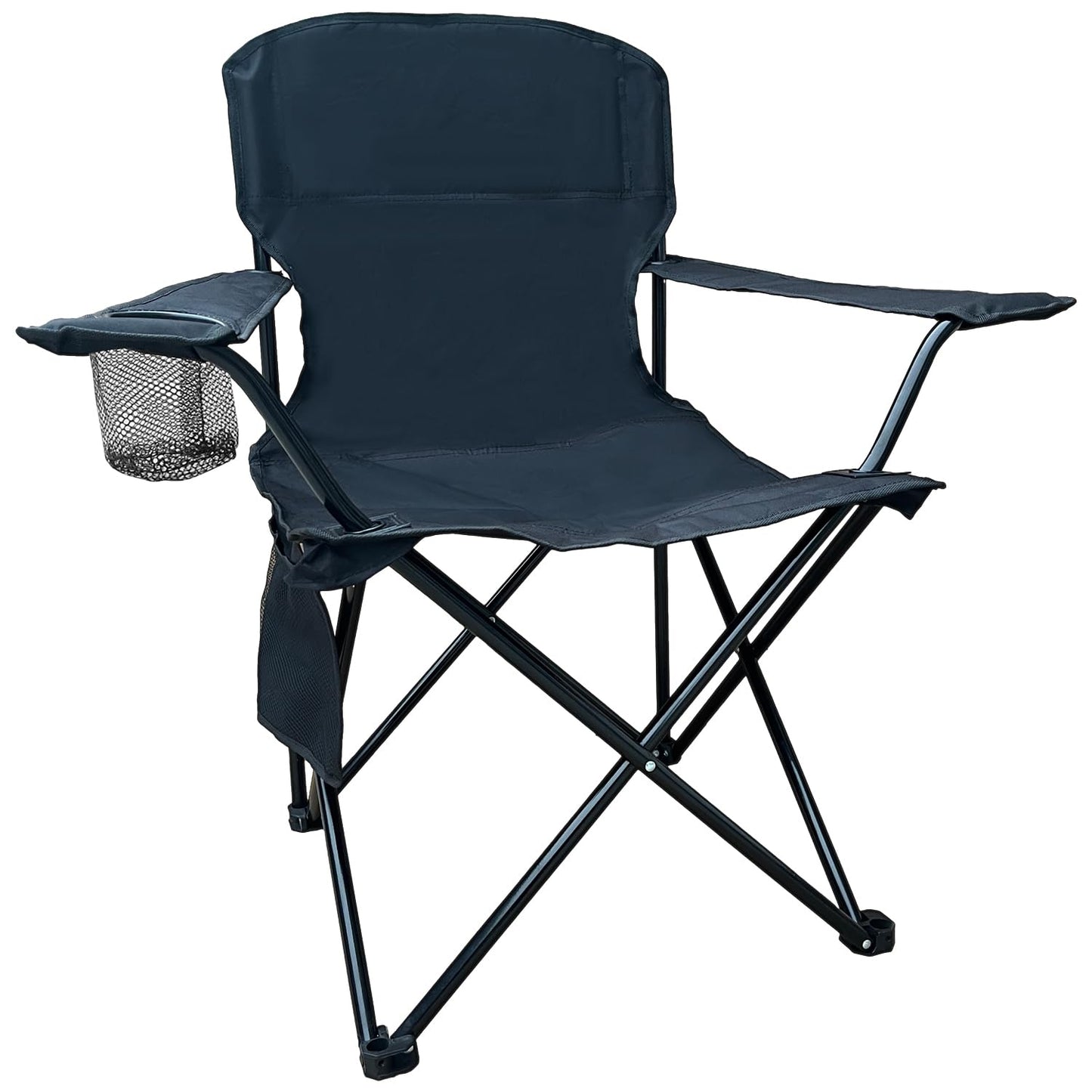 Beach Camp Cup Holder, Storage Pocket, Waterproof Bag Outdoor Arm Chair, Supports 225LBS, Cyan