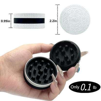 Grinder,2.2 Inch Stronger Grip Biscuit Shape Design Grinder (Single,Black)