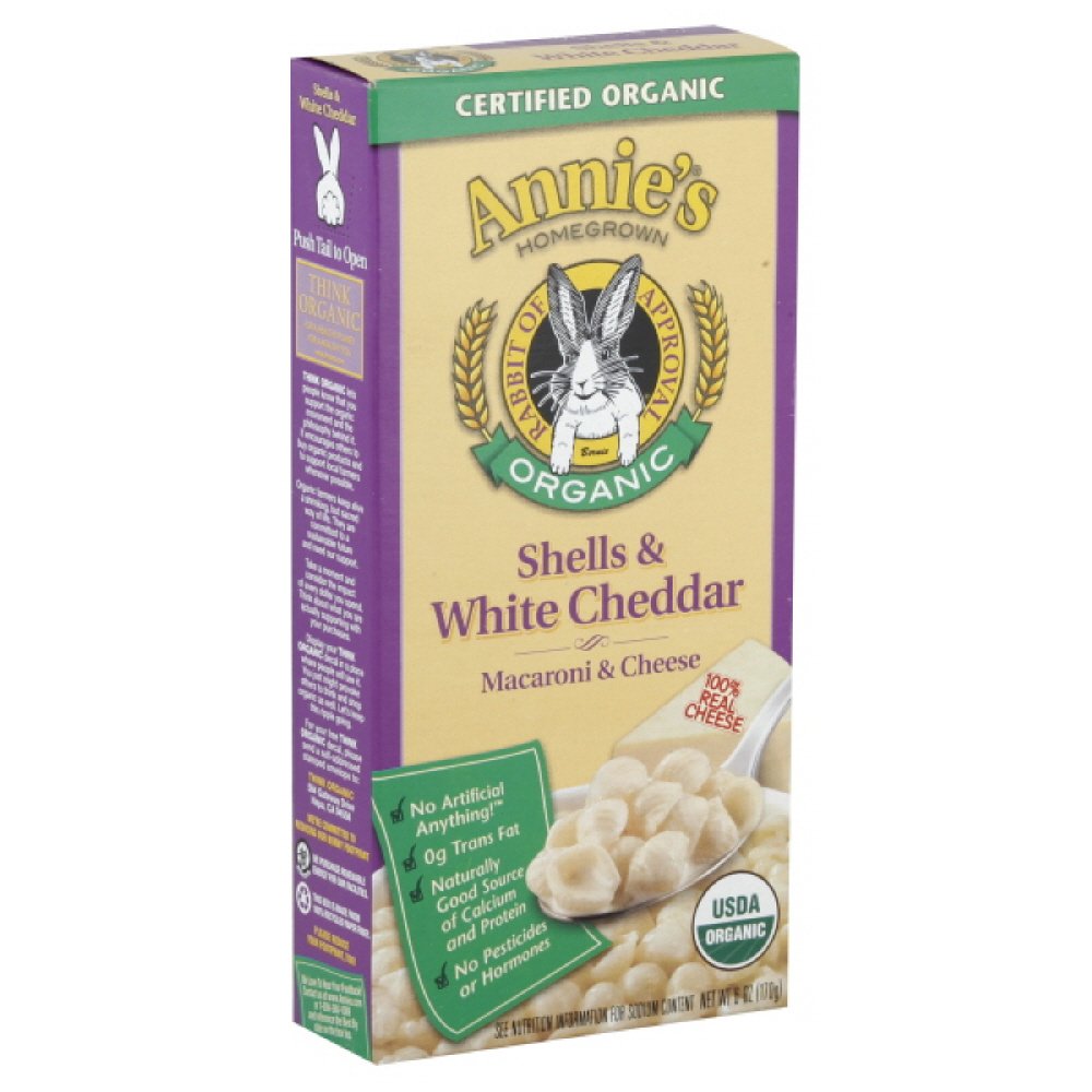 Annie's White Cheddar Shells Macaroni and Cheese with Organic Pasta, 6 oz (Pack of 12)