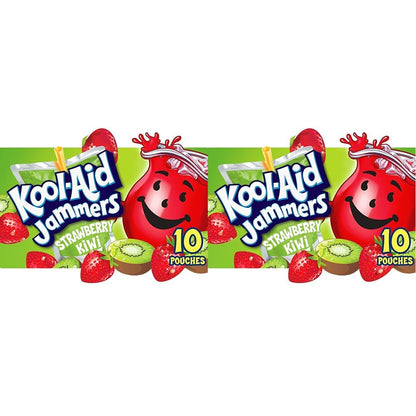 Kool-Aid Jammers Blue Raspberry Flavored Kids 0% Juice Drink (10 ct Box, 6 fl oz Pouches)