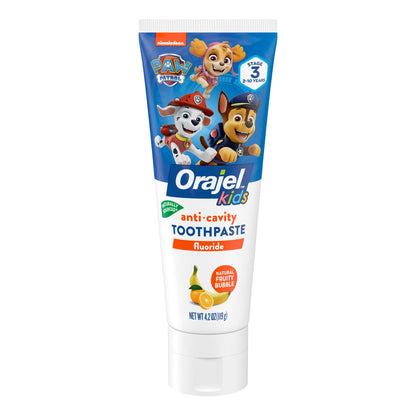 Orajel Kids Anti-Cavity Fluoride Toothpaste, Natural Flavor, 4.2oz Tube